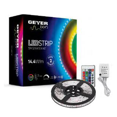 ΤΑΙΝΙΑ LED ΣΕΤ 14,4W RGB GEYER